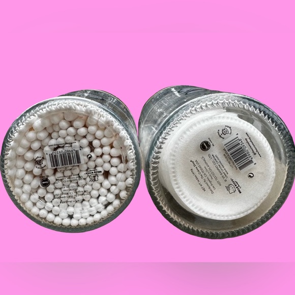 Hello Kitty Clearance Price is Firm! Cotton Swabs & Pads 2 Gold Lidded Jars - Picture 4 of 5